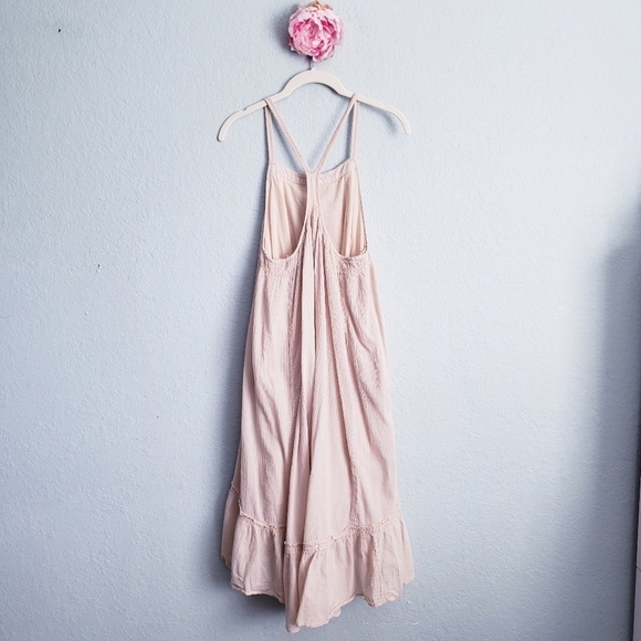 Free People Cotton Hi Low Embroidered Ruffle Dress - Picture 8 of 9